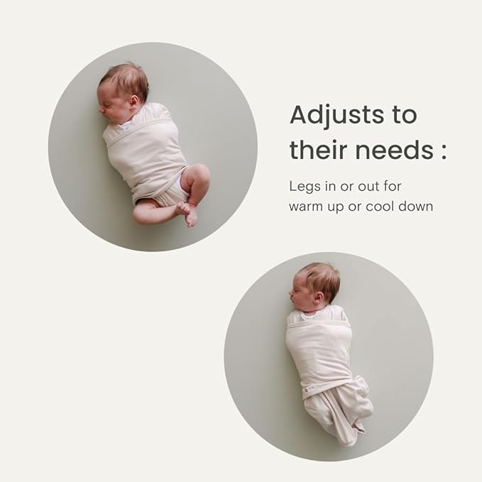 embé 2-Way Starter Baby Swaddle, 6-14 lbs, Newborn Infant Swaddle Sack 0-3 Months, Zip, Hook & Loop 0-3 Months Baby Wrap, Hip Healthy - Cloud