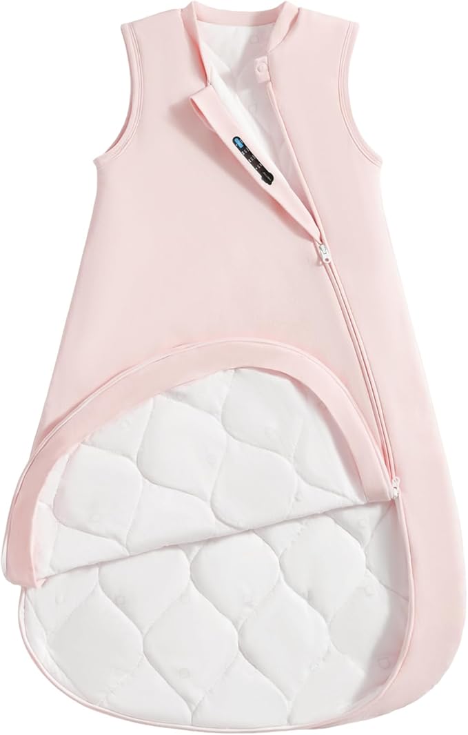 usbettas 1.0 Tog 2.5 Tog Baby Sleep Sack, 100% Cotton Baby Sleeping Bag 3-24M, 2-Way Zipper Baby Wearable Blanket
