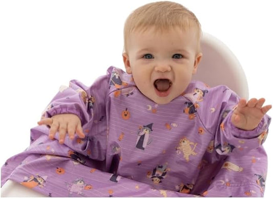 BIBaDO - Long Sleeve Baby Bibs - Babies & Toddlers 6-36 Months - Coverall Baby Led Weaning Bib - Easy Wipe, Soft & Waterproof