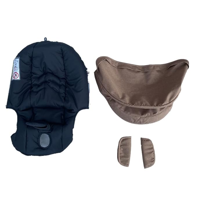 Changing Washing Kit,Canopy Sunshade Cover,Compatible with Car Seat Doona Strollers (Beige&Black)