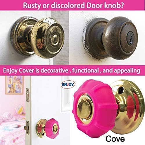 Enjoy Cover New Silicone Door knob Grips Maximum Grip Nonslip Arthritis & Senior Living Aids Grippy Easy Open Fits All Door Knob Universal Size 4 Pack