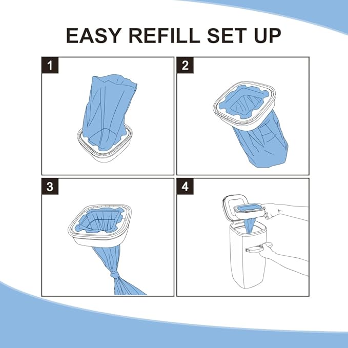 Jumbo Square Refills Disposal Bags Refill Compatible with Genie Diaper Compact, Select Pails (Not Fit Classic),Hold Up to 810 Newborn-Sized Diapers Per Refill,Pack of 3