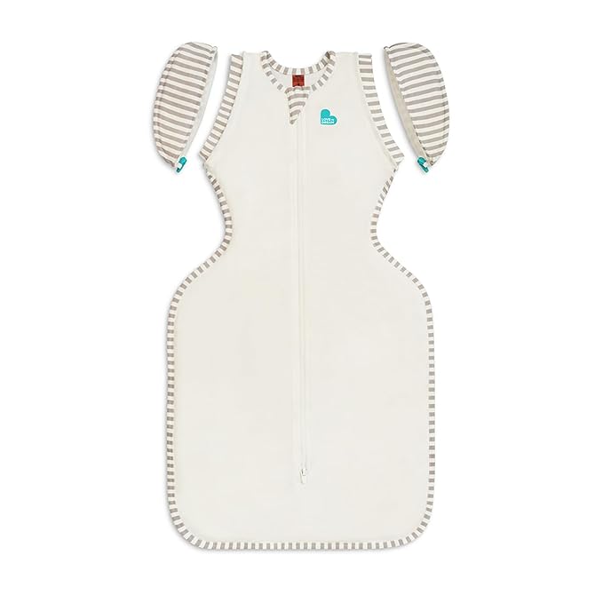Love to Dream Transition Bag Organic 1.0 TOG, Cream, Large, 19-24 lbs., Patented Zip-Off Wings, Gently Help Baby Safely Transition from Being swaddled to arms Free Before Rolling Over