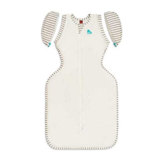 Love to Dream Transition Bag Organic 1.0 TOG, Cream, Large, 19-24 lbs., Patented Zip-Off Wings, Gently Help Baby Safely Transition from Being swaddled to arms Free Before Rolling Over