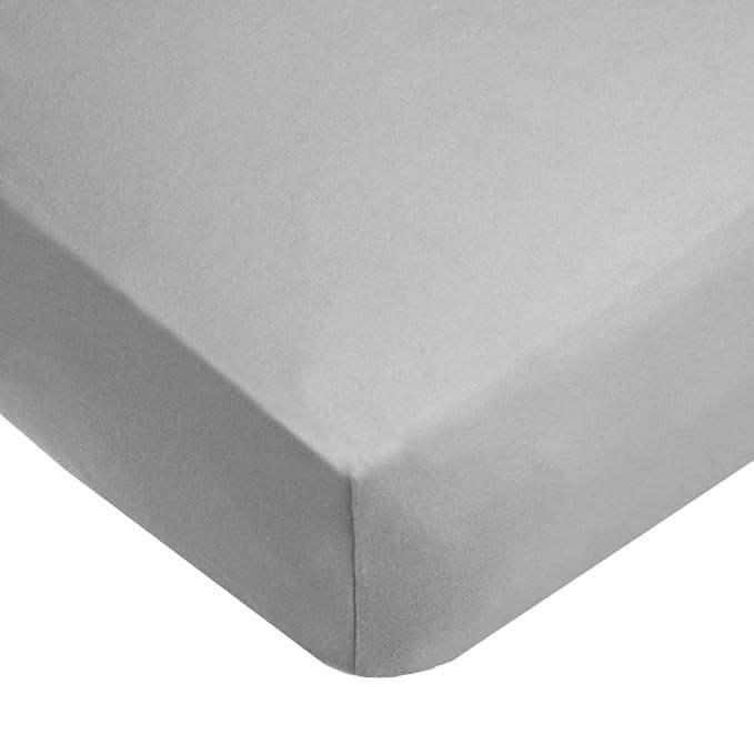 American Baby Company 2 Pack 100% Natural Cotton Fitted Crib Sheets 52" x 28" - Soft, Breathable, Hypoallergenic & Gentle Toddler Bed Sheets, Gray Stars and Gray, Neutral for Boys & Girls