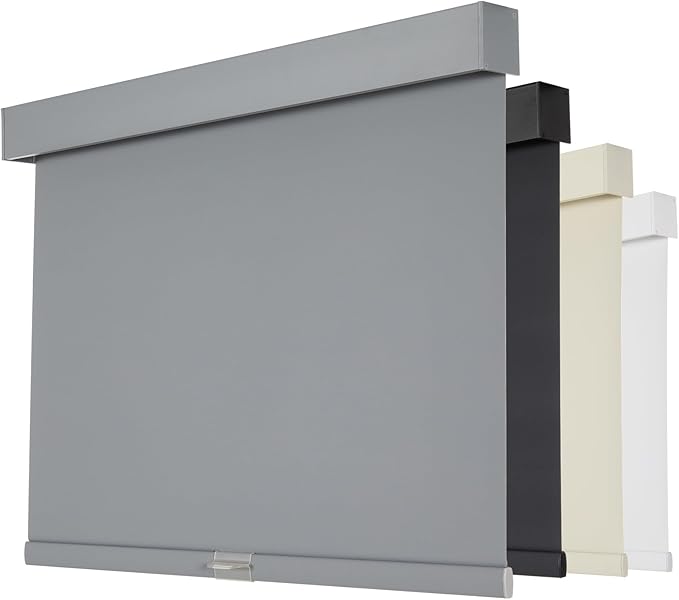Persilux Cordless Blackout Roller Shades for Windows, Pull Down Blinds With Valance, Thermal Insulated Fabric, UV Protection for Home and Bedroom (Grey, 52" W x 72" H)
