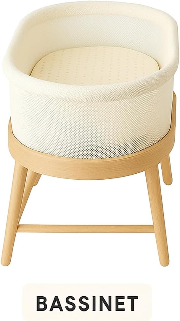 ORGANIC TEXTILES Organic Baby Mattress Topper with - GOLS/GOTS Certified - Breathable, Hypoallergenic, Non-Toxic, USA Made - Heather Grey Removable Cover, 3" Bassinet (30"x15")