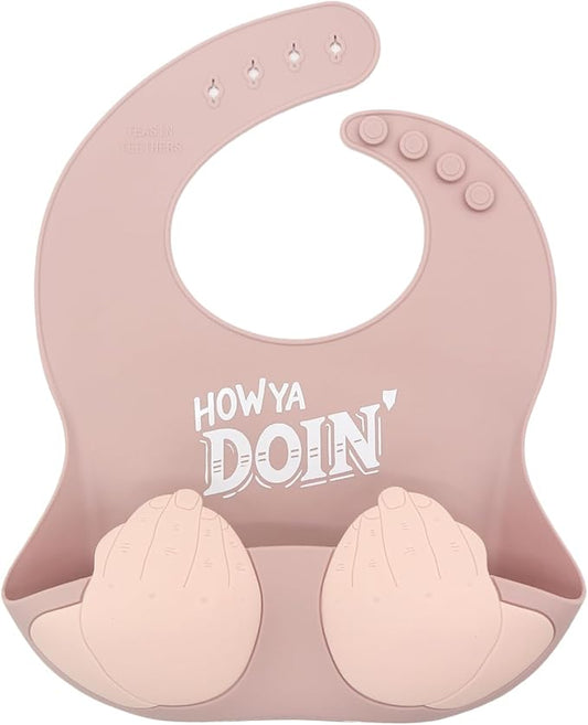 Teasin' Teethers Funny Italian Silicone Baby Bib with Pocket Food Catcher for Toddlers and Infants Funny Baby Bib Gift