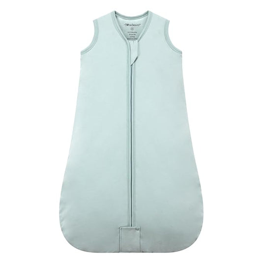 Mosebears Sleep Sack Baby Winter Wearable Blanket with 2-Way Zipper,2.5 TOG Cotton Sleep Sack Unisex (Calm Sage, 0-6 Months)
