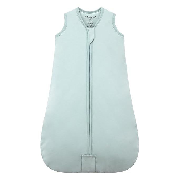 Mosebears Sleep Sack Baby Winter Wearable Blanket with 2-Way Zipper,2.5 TOG Cotton Sleep Sack Unisex (Calm Sage, 12-18 Months)
