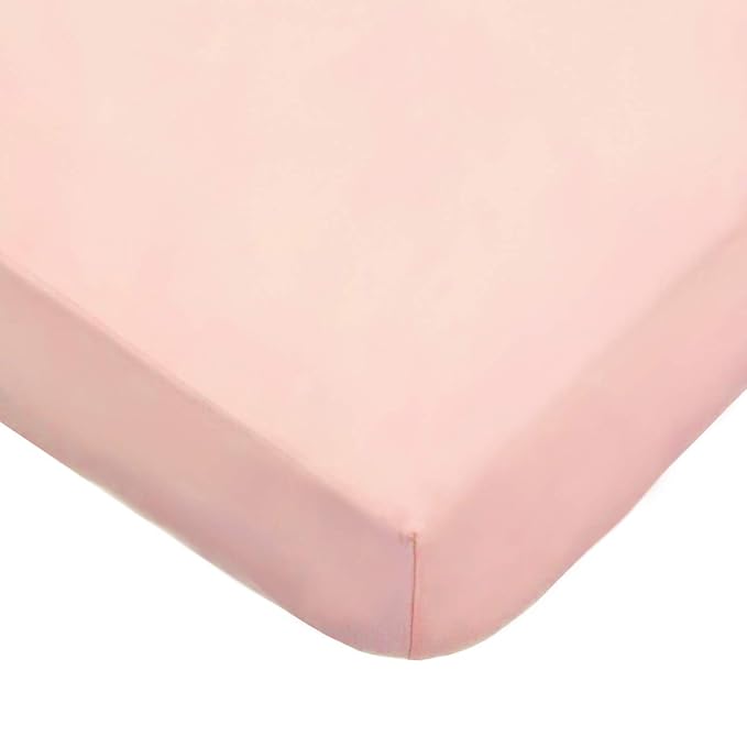 American Baby Company 2 Pack 100% Natural Cotton Fitted Crib Sheets 52" x 28" - Soft, Breathable, Hypoallergenic & Gentle Toddler Bed Sheets, Pink Stars and Blush, Neutral for Boys & Girls