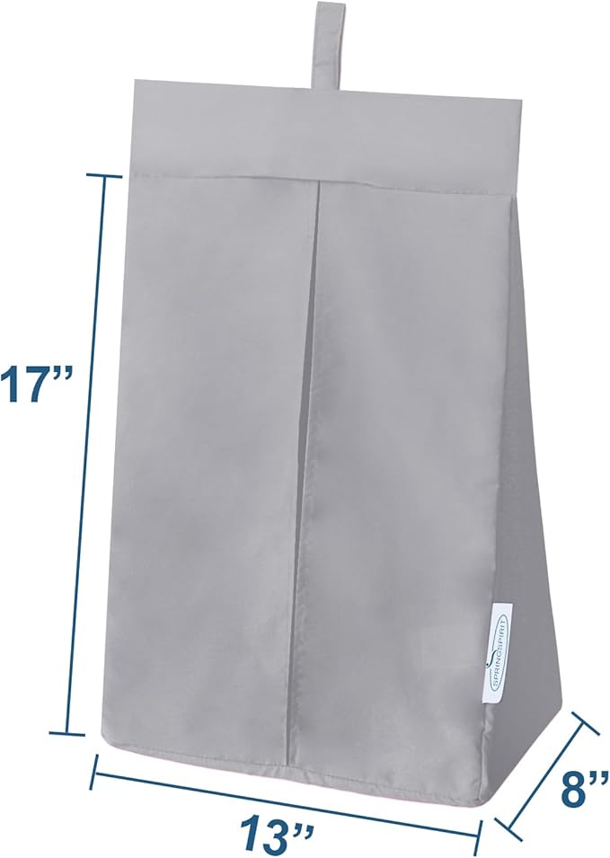 SPRINGSPIRIT Diaper Stacker Caddy Organizer Easy Access & Dustproof Portable Hand Free Diaper Holder for Adults or Nursery, Machine Washable Grey