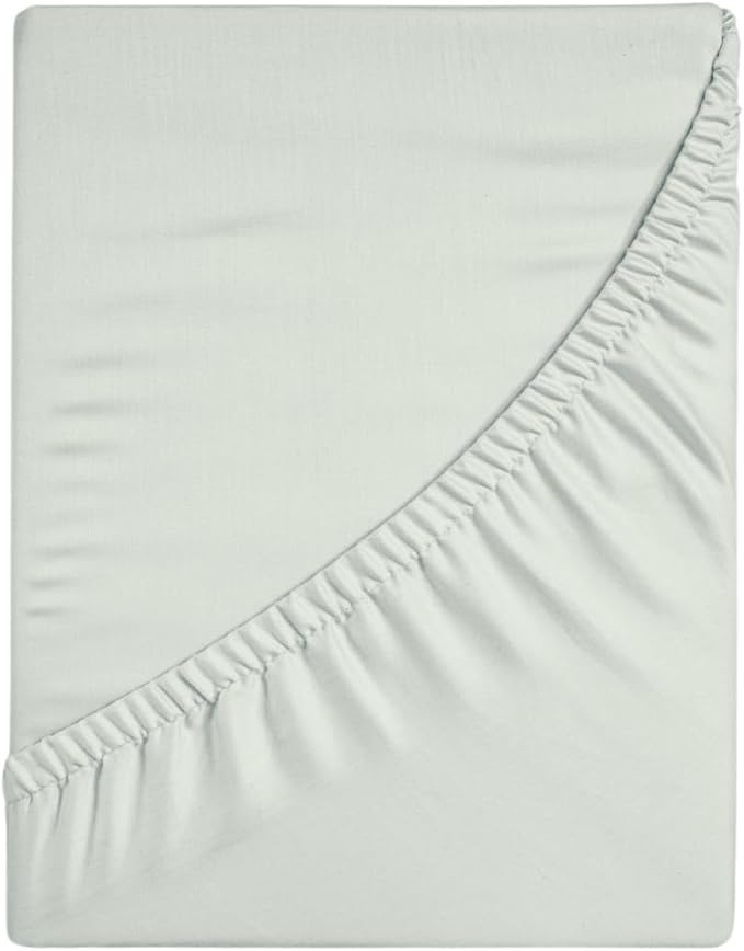 100% Cotton Fitted Sheet Only - Deep Pocket up to 16inch - All-Around Elastic - T-Shirt Fabric Jersey Knit - Extra Soft - Easy Fit - All Season - Comfy (Mineral Green, California King)