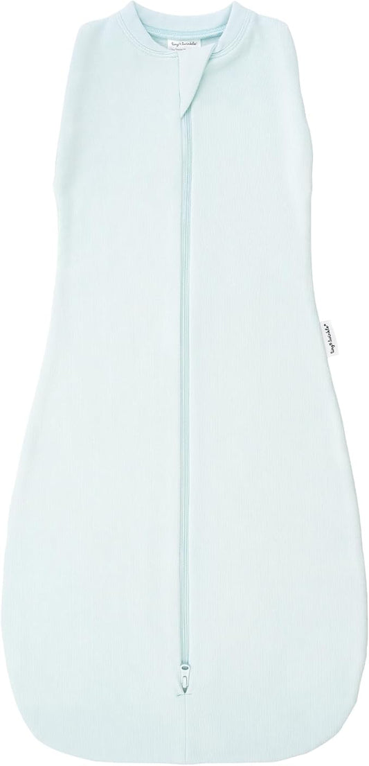 Tiny Twinkle Baby Sleep Sack 3-6 Months 1.0 TOG, Cotton & Elastane Wearable Blanket, Swaddle Transition Micro-Fleece, Machine Washable (Ice Blue)
