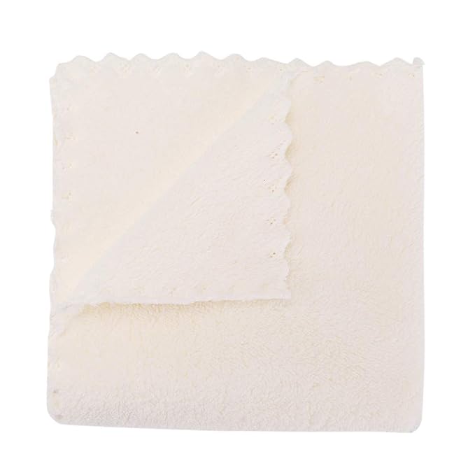 Kyapoo Baby Washcloths 12 Pack 12x12 Inches Microfiber Coral Fleece Extra Absorbent and Soft for Newborns, Infants and Toddlers-White