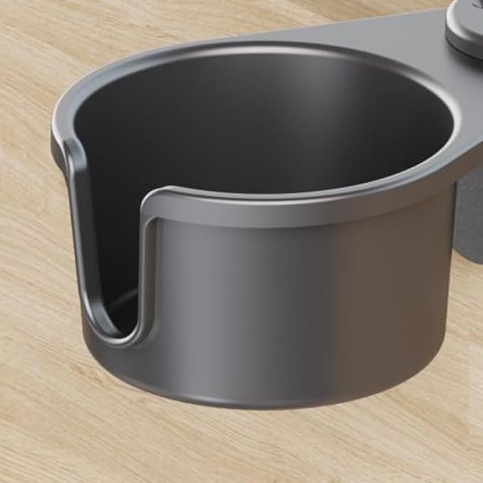 360° Rotating Under Table Desk Cup Holder Cup & Pen Holder Mount Inner Diameter 90mm/9cm (Assembly is Required)