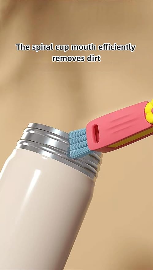 ZENWIZVOY 3 in 1 Cup Lid Cleaning Brush, New Cup Lid Cleaner with Brush, Multifunctional Portable Crevice Cleaning Brush Set for Baby Bottle Gap Tight Spaces, Home Kitchen Cleaning Tools (Multicolorx)