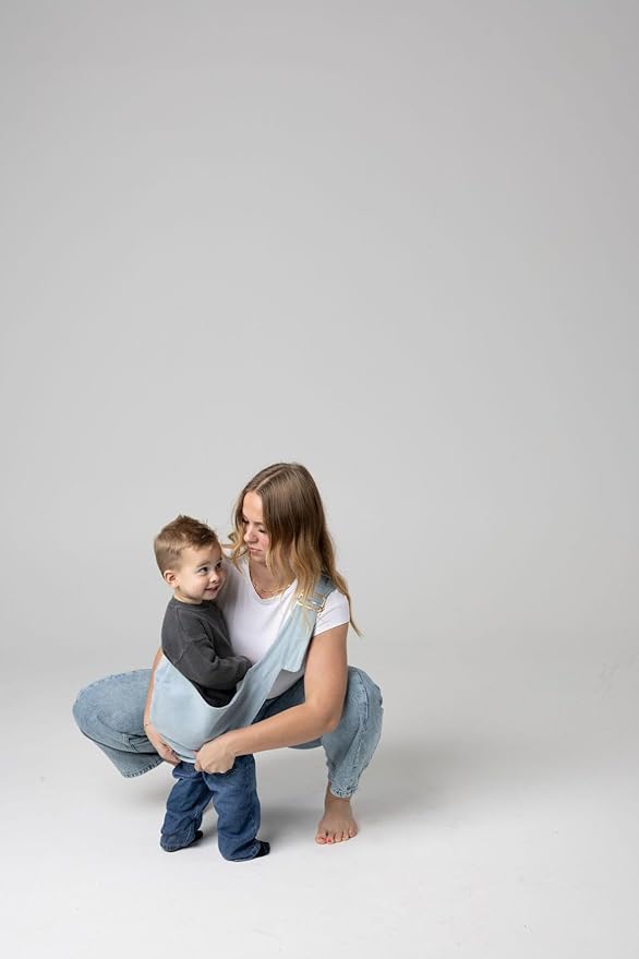 Mabē Monarch Toddler Sling Carrier – Ergonomic Hip Carry Support for Toddlers – Adjustable and Breathable Sling for Easy Up/Down & Comfortable Holding (16–45 lbs, Denim)