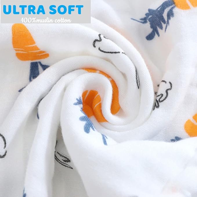 norinori Baby Burp Cloths Muslin Washcloths 6Pack - Muslin Burp Cloths Hanky Large 20''x10'' Extra Soft Absorbent Baby Burp Rags for Newborn 100% Cotton for Boys Girls Gift 6 Layers Machine Washable