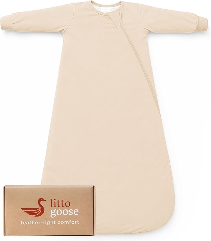 littogoose Baby Sleep Sack 1.0 TOG, Long Sleeve Wearable Blanket Soft Infants Sleeping Sack Boy Girl for 3-6 Months 2T-4T