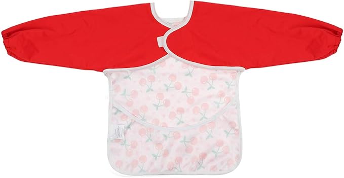 Hi Sprout Infant Toddler Baby Waterproof Sleeved Bib, Bib with Sleeves&Pocket, 6-24 Months