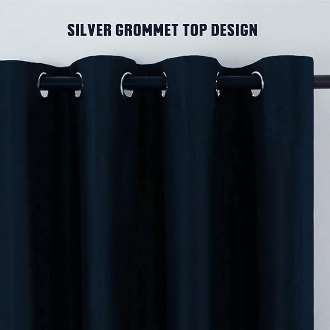 Extra Long Blackout Curtains - 2 Story High Living Room Drapes - Tall Curtains for High Ceiling or Long Window - 144 156 168 192 204 216 240 Inch 12ft-20ft Length(1 Panel,Navy, 52″x192″)
