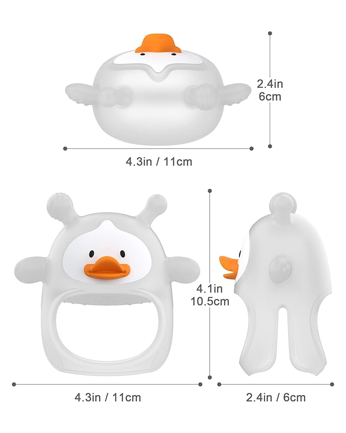 【2 Packs】 Teething Toys for Babies 0-6 Months, Never Drop Silicone Baby Teether, Hand Pacifier for Sucking Babies, Soothing Pain Relief, Best Chew Toy for Teething Baby, Teething Mitten for New Born