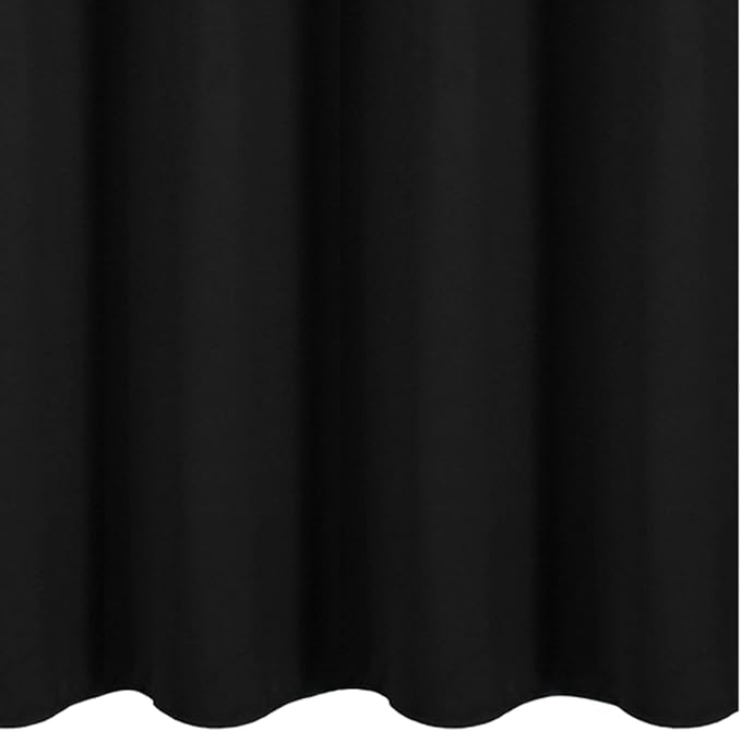 LEMOMO 100% Blackout Curtains 52 x 72 Inch Black Curtains 2 Panels Darkening Thermal Insulated Bedroom Curtains