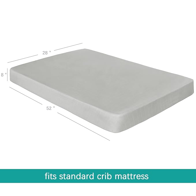 Muslin Crib Sheets for Boys and Girls 2 Pack, Ultra Soft Muslin Fitted Baby Crib Sheet for Standard Crib Mattress & Toddler Bed Mattress, Grey & White
