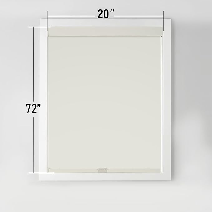 Cordless Blackout Roller Shades Blinds for Windows Free-Stop,Pull Down Room Darkening with Valance,Thermal Insulated Woven Fabric Window Door Blinds for Home,Office,Beige 20" W x 72" H