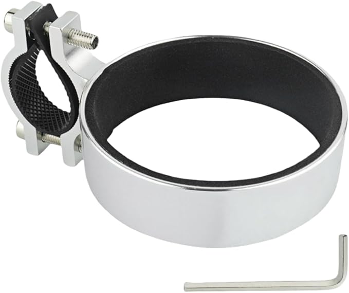 Premium Aluminium Bike Handlebar Cup Holder - Secure, Stylish, and Versatile, Baby Strollers Available (C Cup Holder-Silver)