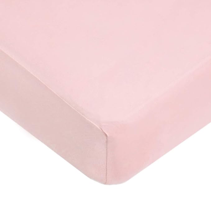 American Baby Company 2 Pack 100% Natural Cotton Fitted Crib Sheets 52" x 28" - Soft, Breathable, Hypoallergenic & Gentle Toddler Bed Sheets, Pink and White, Neutral for Boys & Girls