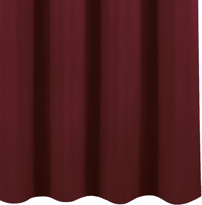 LEMOMO 100% Blackout Curtains 52 x 72 Inch Burgundy Red Curtains 2 Panels Darkening Thermal Insulated Bedroom Curtains