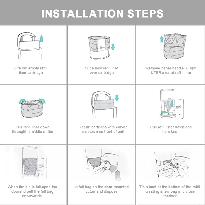 Diaper Disposal Liner Refills Compatible with Janibell Akord 330 Slim Adult Diaper Disposal System,Adult Diaper System, Lightly Scented, 4 Pack