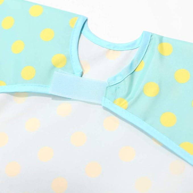 Plie Long Sleeve Waterproof Bib for Toddlers – Soft Feeding Smock for Baby Mealtime, Self-Feeding, BPA-Free, Easy Clean