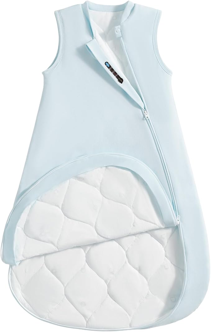 usbettas 1.0 Tog 2.5 Tog Baby Sleep Sack, 100% Cotton Baby Sleeping Bag 3-24M, 2-Way Zipper Baby Wearable Blanket