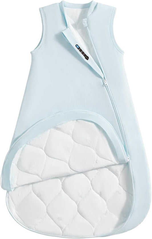 usbettas 1.0 Tog 2.5 Tog Baby Sleep Sack, 100% Cotton Baby Sleeping Bag 3-24M, 2-Way Zipper Baby Wearable Blanket