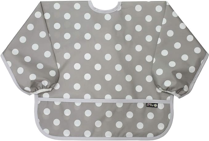 Plie Long Sleeve Waterproof Bib for Toddlers – Soft Feeding Smock for Baby Mealtime, Self-Feeding, BPA-Free, Easy Clean