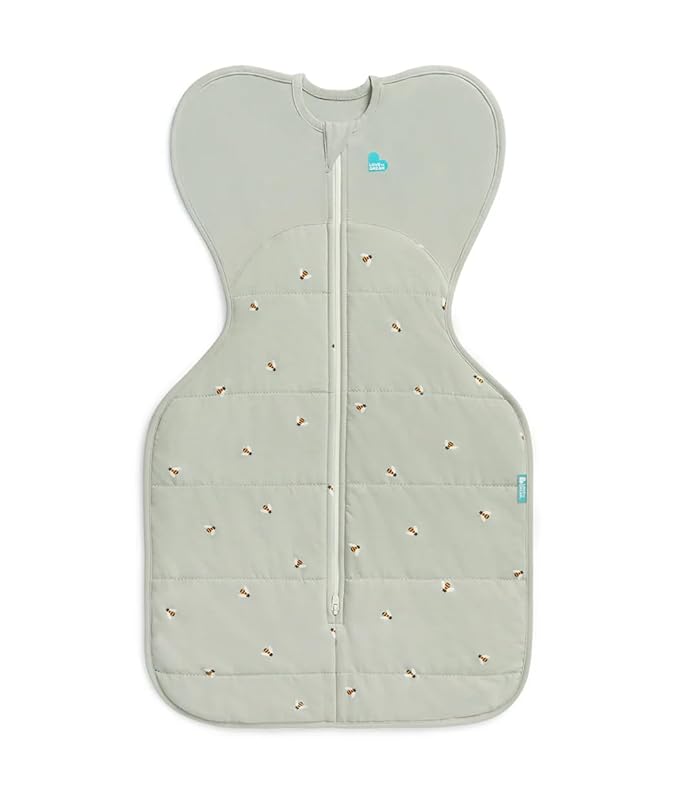 Love to Dream Swaddle UP Warm, 2.5 TOG, Dramatically Better Sleep, Allow Baby to Sleep in Preferred Arms Up Position for Self-Soothing, Snug Fit Calms Startle Reflex, 13-19lbs, Olive Bees