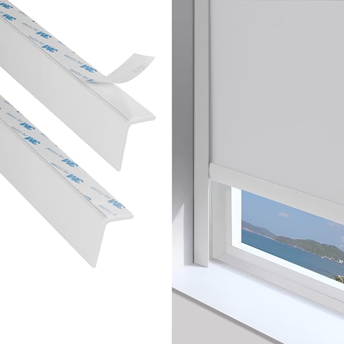 ZSTARR Blackout Light Blockers Side Tracks Custom PVC Light Blockers for Window Shades and Blinds Side Tracks for Blackout Shades Light Blocking Strips for Bedroom 2pcs