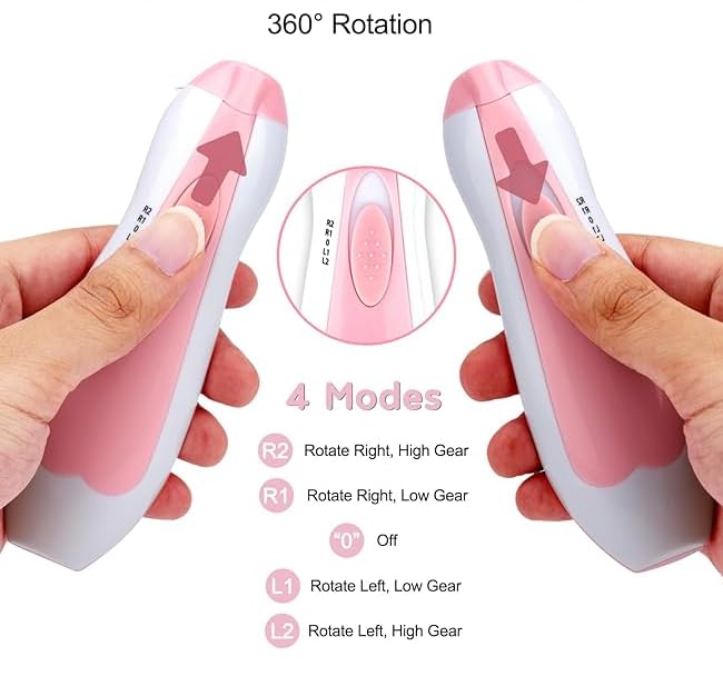 AVOA Baby Nail Trimmer Electric - Safe Quick Trim, No Cuticle Damage, LED Light, Quiet, Ergonomic, Baby Nail File Kit, Toddler Nail Clipper, Electric Nail File for Baby, Nail Filer, Pink
