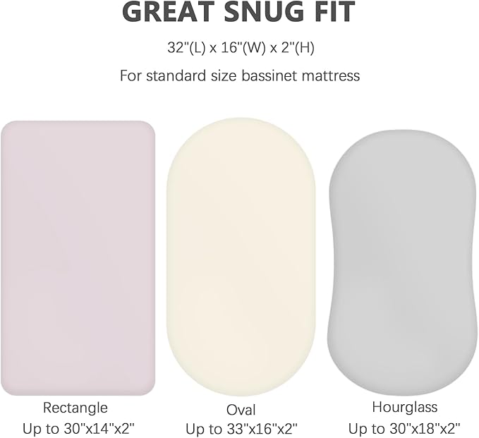 Vegan Leather Bassinet Sheets for Baby, Waterproof Wipeable, Extra Thick & PortableFit for Hourglass Oval Rectangular Cradle Pad Sheets, Standard Cradle Safe Sheets for Baby Boys Girls 32"x16"(Beige)