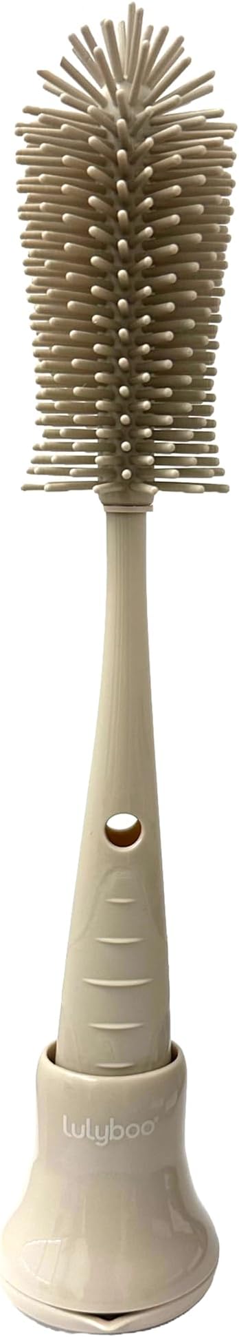 Lulyboo Baby Bottle Brush with Suction Cup - Food-Grade Silicone, Ergonomic Non-Slip Handle & Soft Bristles for Gentle, Hygienic Cleaning of Baby Bottles, Sippy Cups, Nipples, and Feeding Accessories