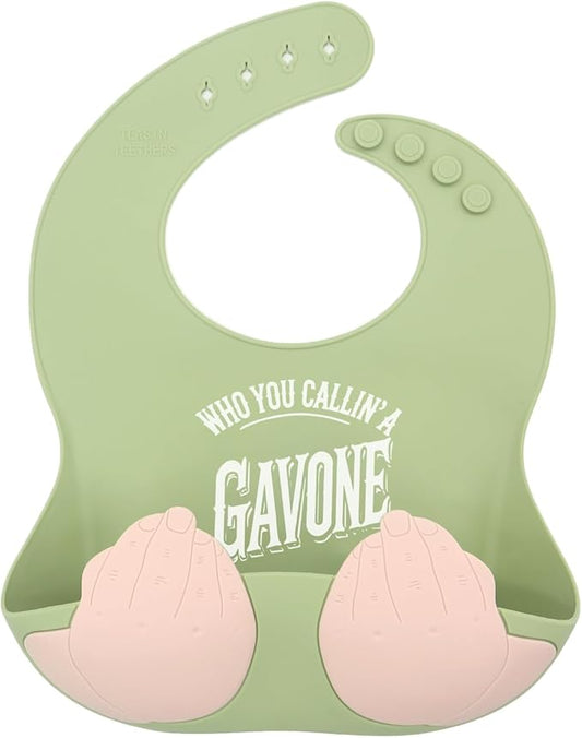 Teasin' Teethers Funny Italian Silicone Baby Bib with Pocket Food Catcher for Toddlers and Infants Funny Baby Bib Gift