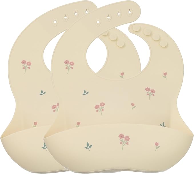 noüka Baby Feeding Bib | 100% Food-Grade Silicone | Comes With A Deep Pocket | Mess Proof & Soft | Dishwasher Friendly