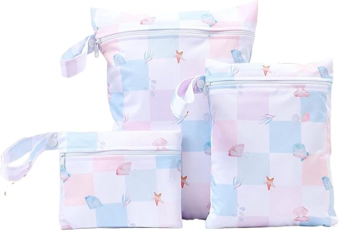 Wet Dry Bag for Baby, Swimsuit, Diaper Bag & Travel - Waterproof Reusable Leakproof Pouch for Wet Clothes, Swimsuits, Pool, Beach, and Gym