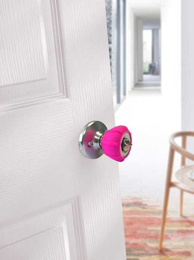 New Enjoy Cover - Door Knob Cover Grips Non Slip Arthritis & Senior Living Aids Grippy Easy Open Decorative. Simple Functional Effective Solution- 4 Pack (Hot Pink, Tylo)