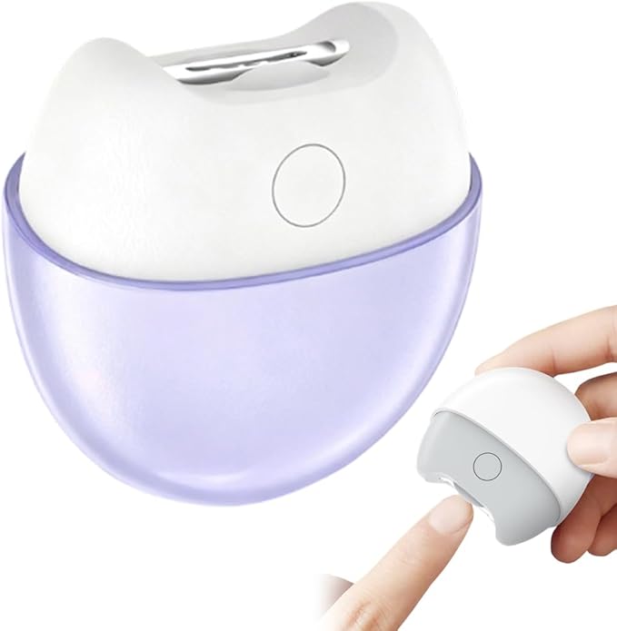 Electric Automatic Nail Clipper with Light, 2-Speed Trimmer, Nail Scraps Storage & Magnetic Cover, Safety Electric Fingernail Trimmerfor Baby, Adult, Seniors, Men, Caregivers (Purple)