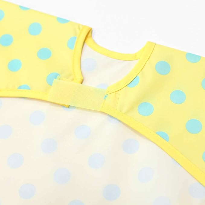 Plie Long Sleeve Waterproof Bib for Toddlers – Soft Feeding Smock for Baby Mealtime, Self-Feeding, BPA-Free, Easy Clean