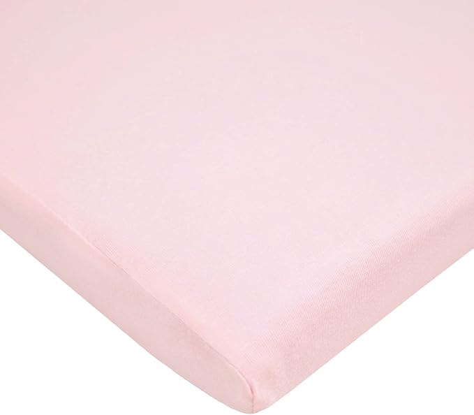 American Baby Company 15" x 33" Fitted Bassinet Sheet, 100% Natural Cotton Jersey Knit, Baby Pink, Soft Breathable, for Girls